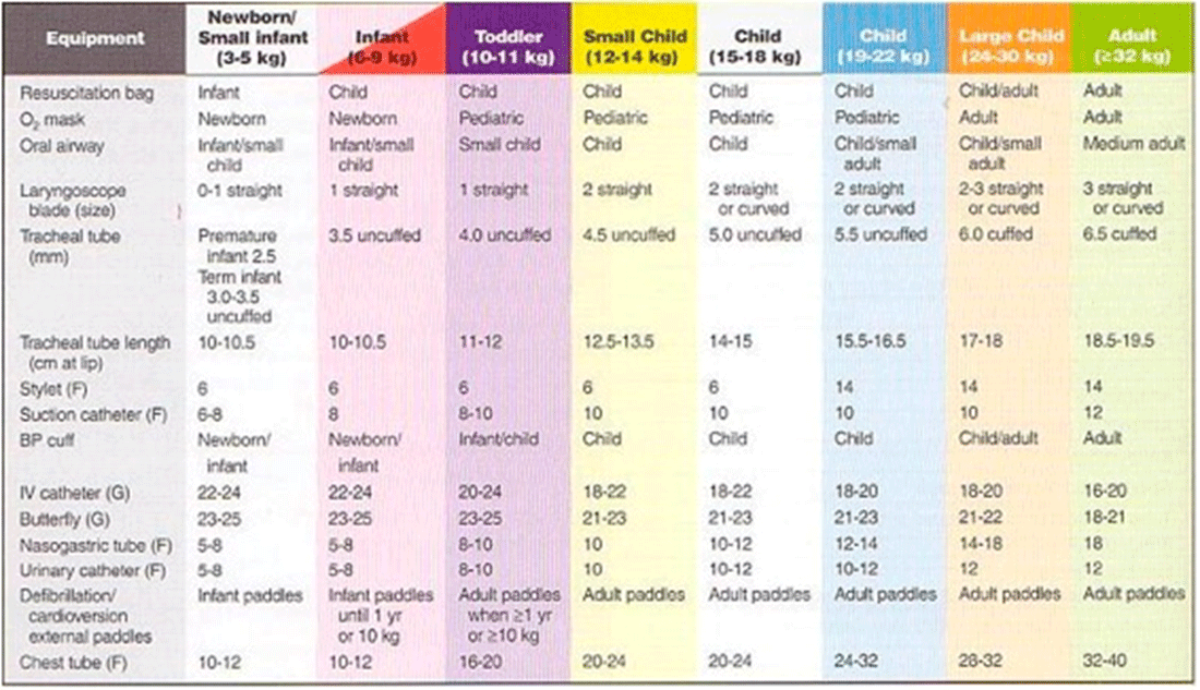 Airway Sizing - Broselow Tape | Assessment and Management of Pediatric ...